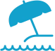Parasol ikon som symbol på ferie
