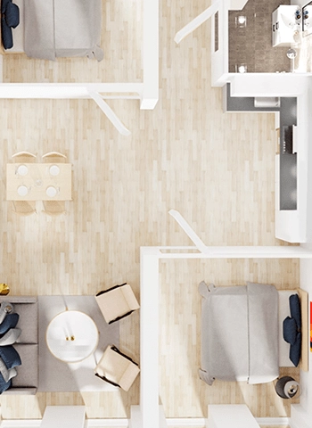 Animated apartment from top