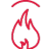 Piktogramm symbolisiert Branschutz mit Flamme