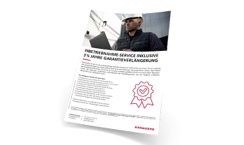 Mock-Up des EXHAUSTO Garantieverlaengerungs-Flyers