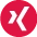 Roter Kreis Piktogramm mit weißem XING Logo