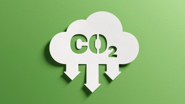 CO2 Wolke mit Pfeilen nach unten