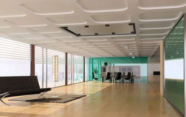 Büro Flur mit CX3000 Deckengerät an der Decke montiert