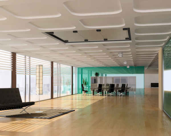 Büro Flur mit CX3000 Deckengerät an der Decke montiert