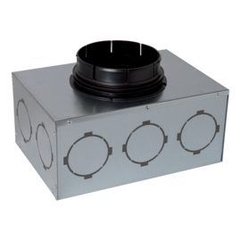 Caja de distribución OPTIFLEX® con 10 embocaduras de conducto circular con entrada Ø160 suelo