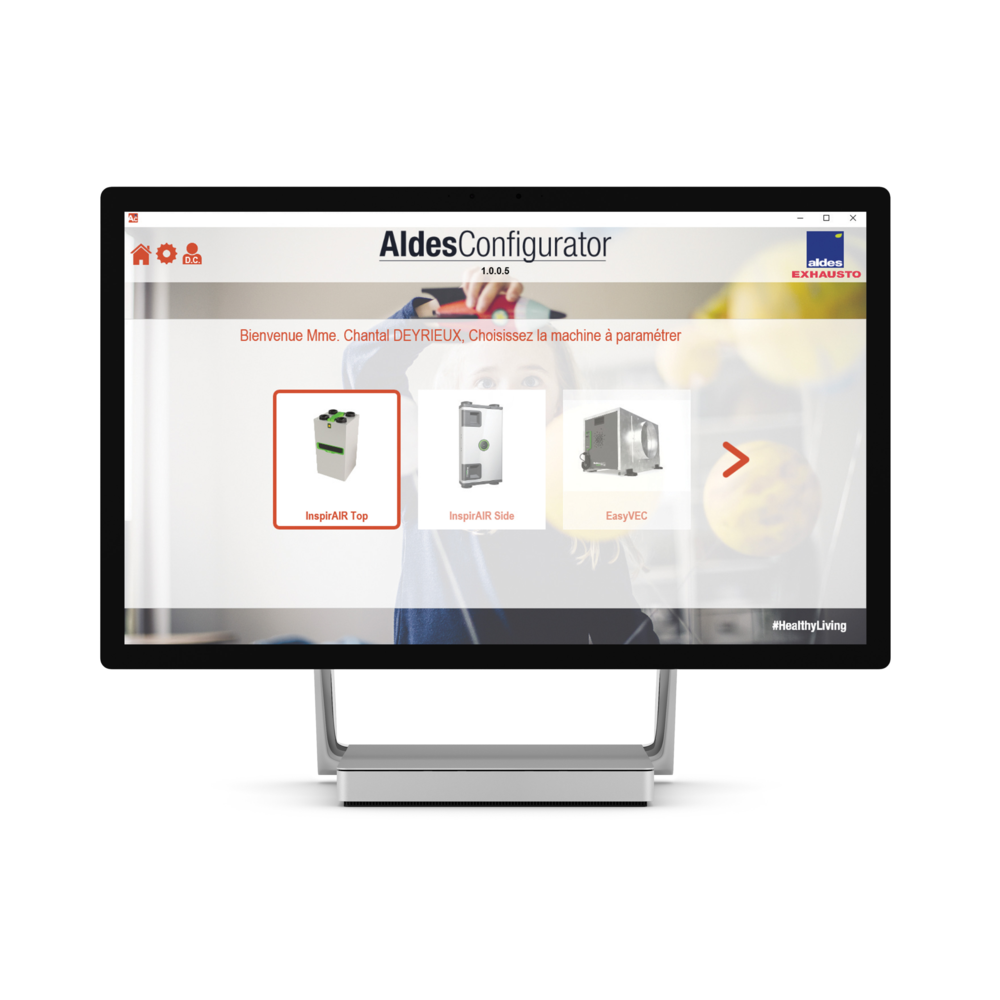 Aldes Configurator for installation and maintenance of VEX40T