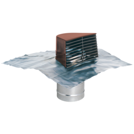 Salida de tejado marrón D125 + placa de plomo