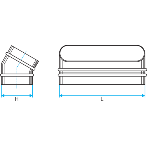Codo vertical oblongo: CVO 30°