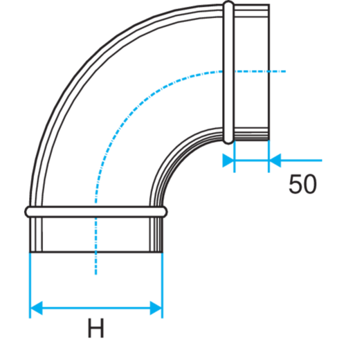 Codo vertical oblongo: CVO 90°