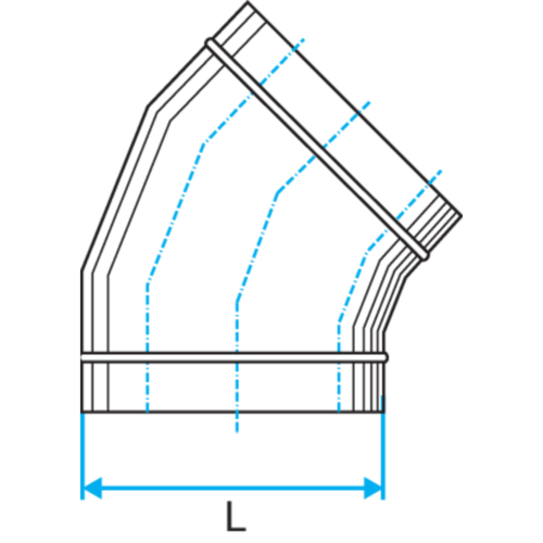Codo Horizontal Oblongo: CHO 45°