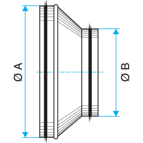 Reducción Cónica Concéntrica: RCC con juntas